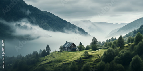 House in the mountains. photo