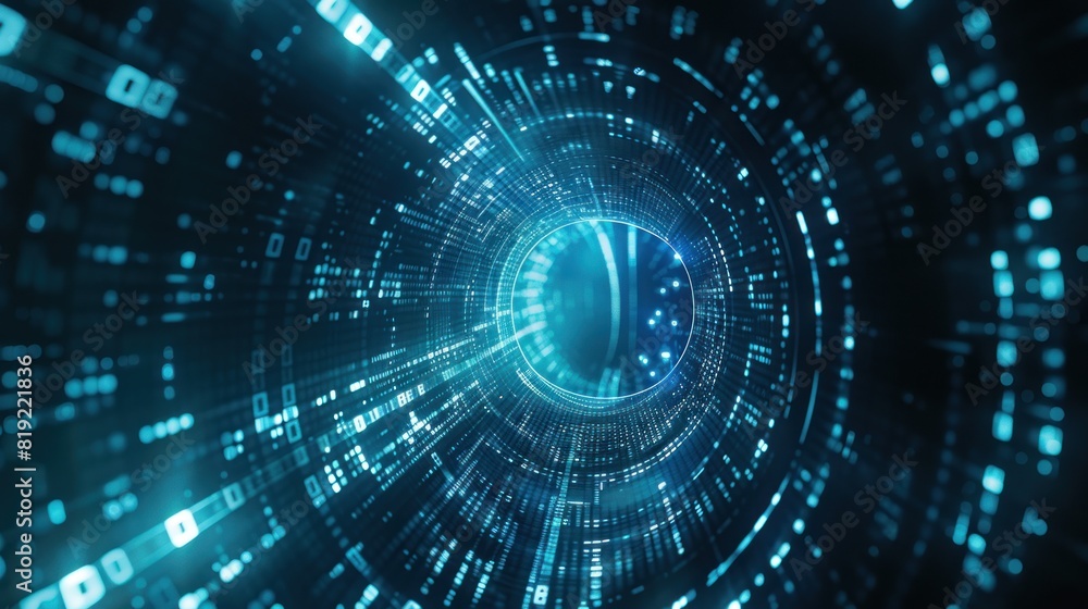 binary tunnel background , Technology concept. High Tech Background binary tunnel background , Technology concept. High Tech Background