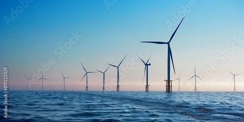 A wind turbines in the mountains image with background