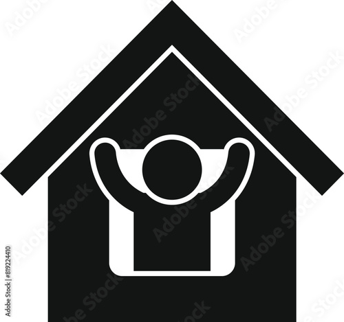 Home comfort icon, a symbol of safety, protection, and sanctuary for the residential homeowner in a cozy and careful environment