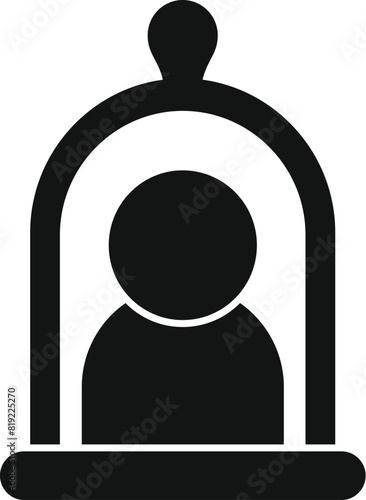 Graphic of a human figure shielded inside a minimalistic bubble