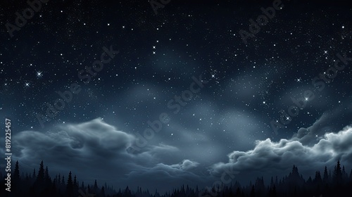 Night dark sky with stars and milky way, photo