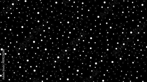 Snowfall on a black background. Snowflakes pattern.