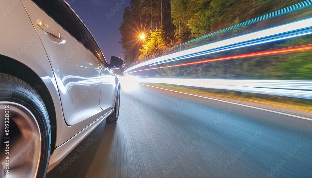 Fototapeta premium car driving on highway