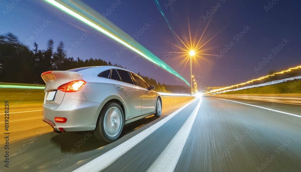 car driving on highway at night car driving on highway at night