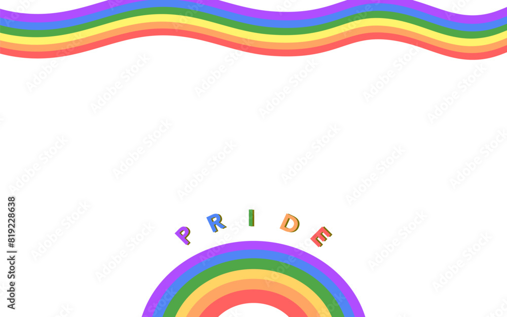 Obraz premium Rainbow vector border background in pride month concept