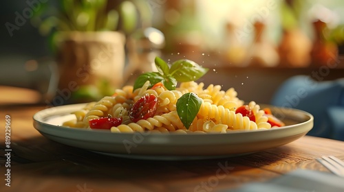 Delectable Realistic Plate of Pasta Captured in Stunning HD 8K for Food Photography Enthusiasts