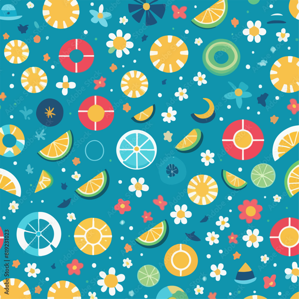 Tropical Beach Fun Pattern Vector Illustration Tropical Beach Fun Pattern Vector Illustration