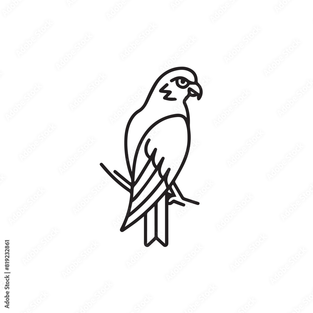 Fototapeta premium Falcon in cartoon, doodle style. Image for t-shirt, web, mobile apps and ui. Isolated 2d vector illustration in logo, icon, sketch style, Eps 10. AI Generative