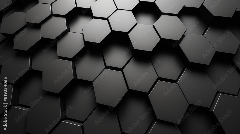 A black and white image of a pattern of hexagons A black and white image of a pattern of hexagons