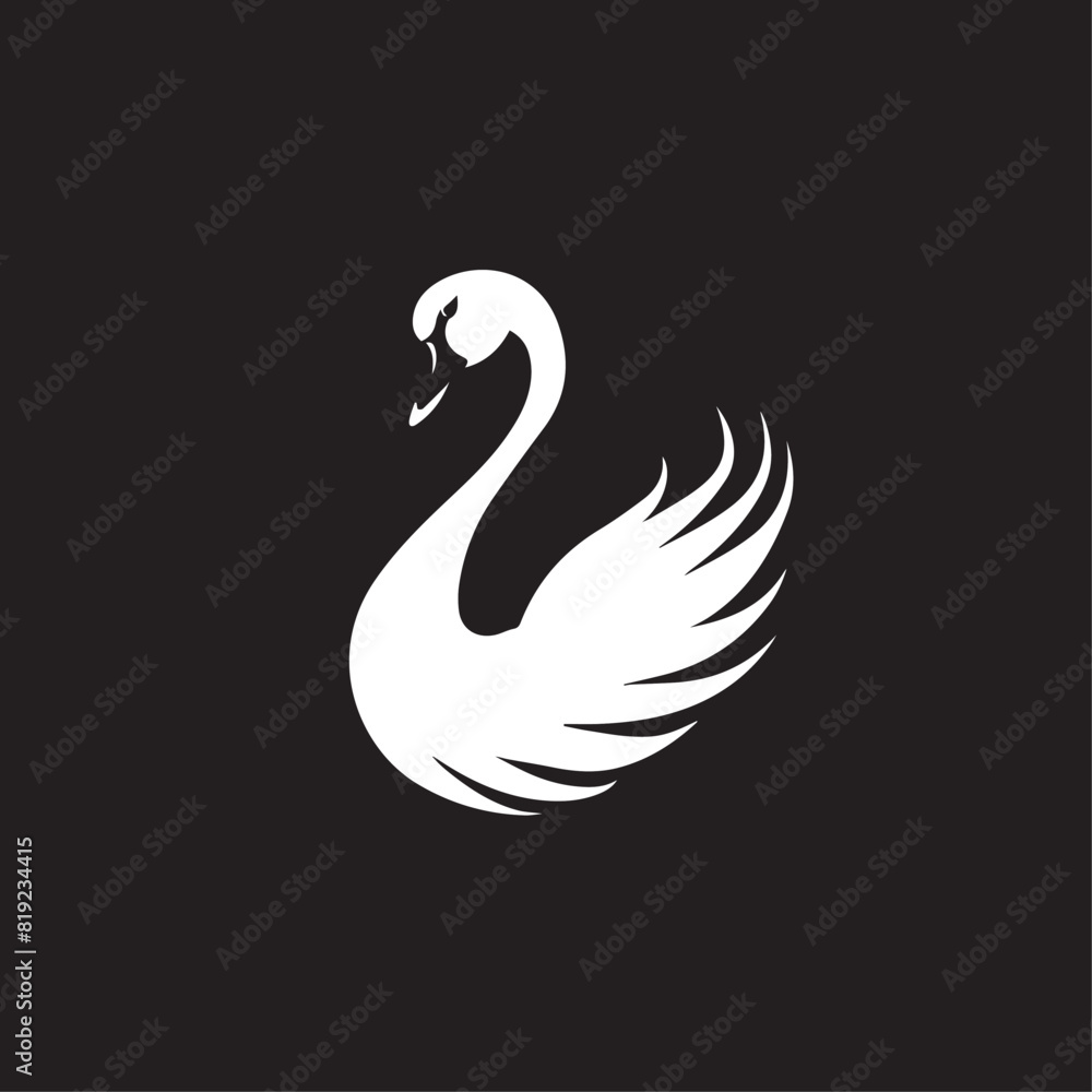Fototapeta premium Swan in cartoon, doodle style. Image for t-shirt, web, mobile apps and ui. Isolated 2d vector illustration in logo, icon, sketch style, Eps 10. AI Generative