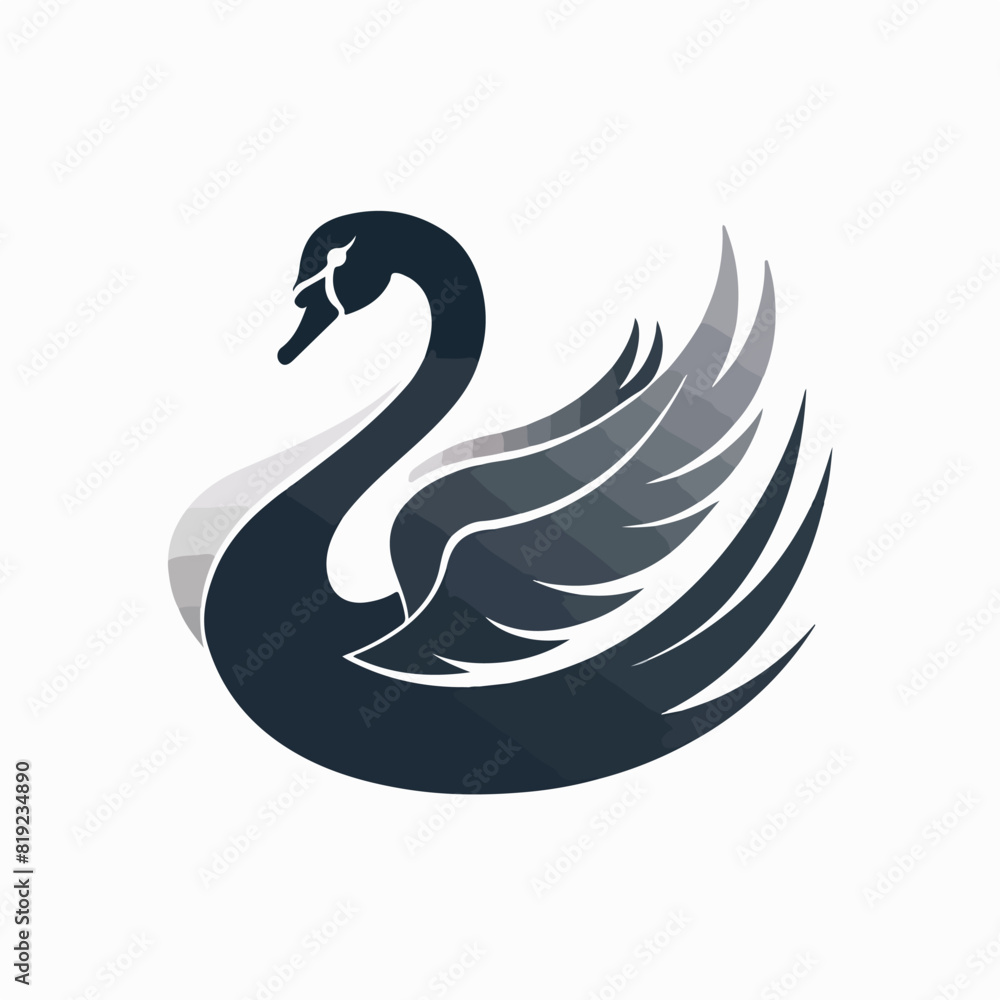 Fototapeta premium Swan in cartoon, doodle style. Image for t-shirt, web, mobile apps and ui. Isolated 2d vector illustration in logo, icon, sketch style, Eps 10. AI Generative