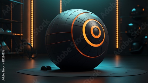 An AI-generated exercise ball designed to improve balance, stability, and core strength during various workout routines photo