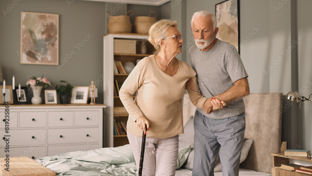 Obraz premium Elderly couple supporting each other in every phase in life