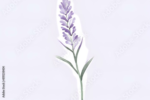 A close-up photo of a lavender with blurred background, purple flower background, Watercolor
