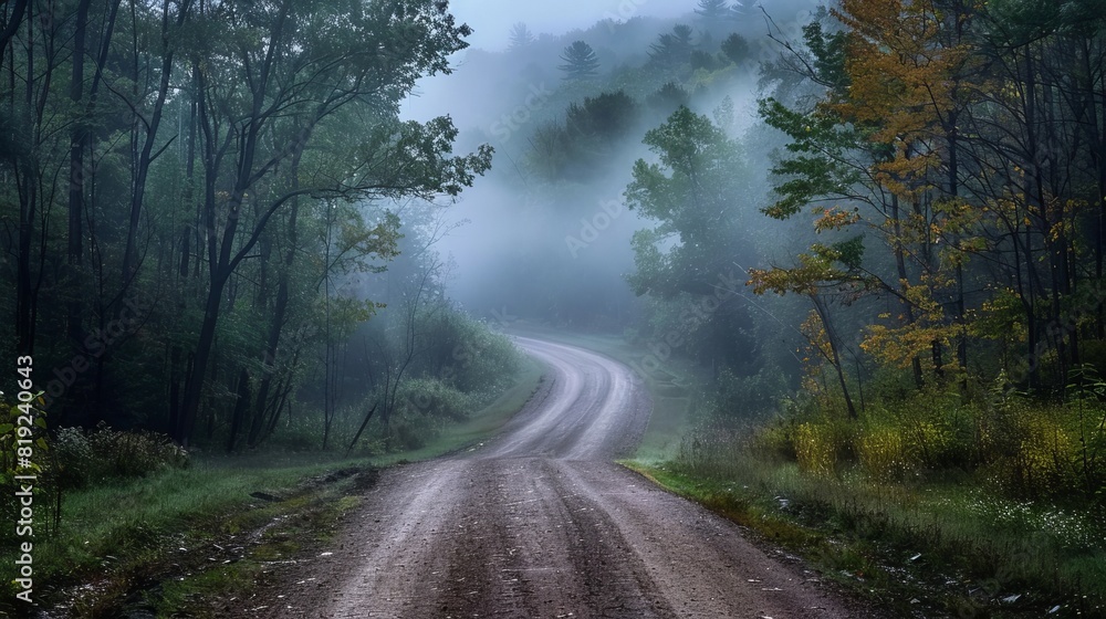 fog on a dirt road fog on a dirt road