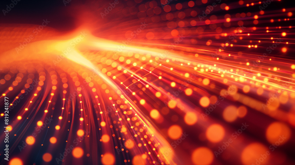 Fototapeta premium A bright orange line with many small dots in it