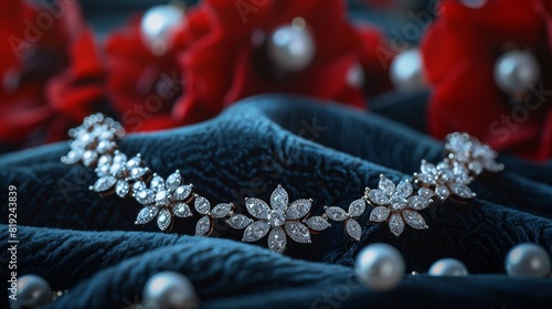 Elegant Jewelry on Velvety Fabric photo