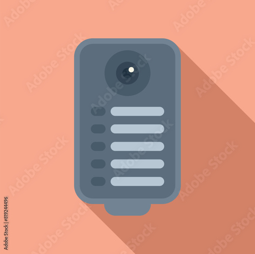 Vector illustration of a sleek intercom system icon with a minimalist design, isolated on a pastel background