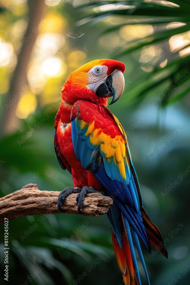 Vibrant Macaw Amidst Enchanting Forest