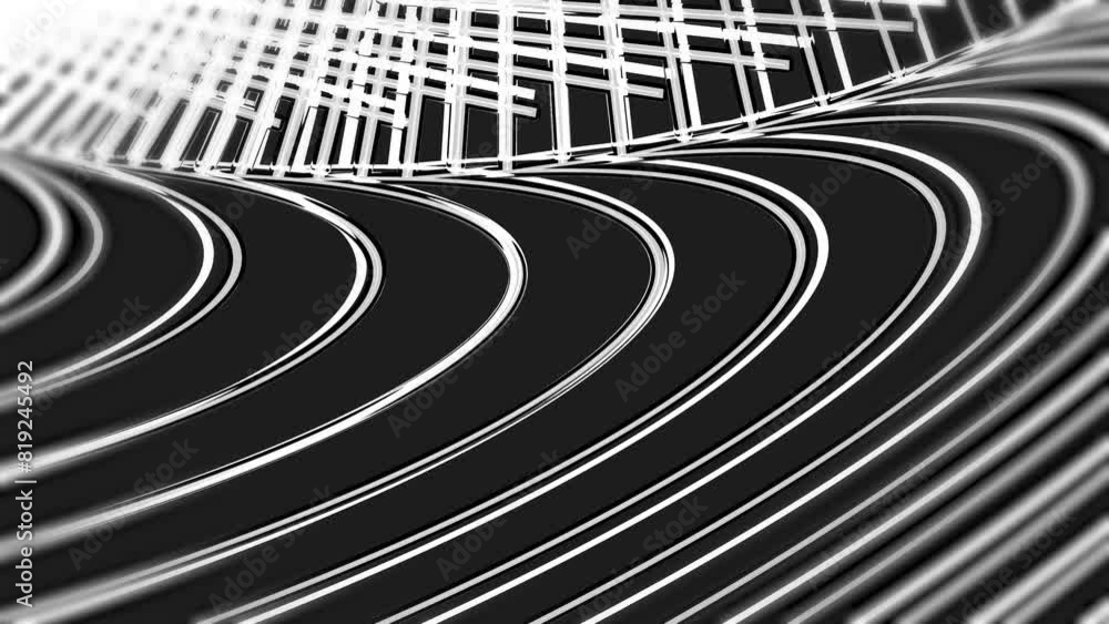 Seamless running zebra ripple chrome repeated lines row background loop ...