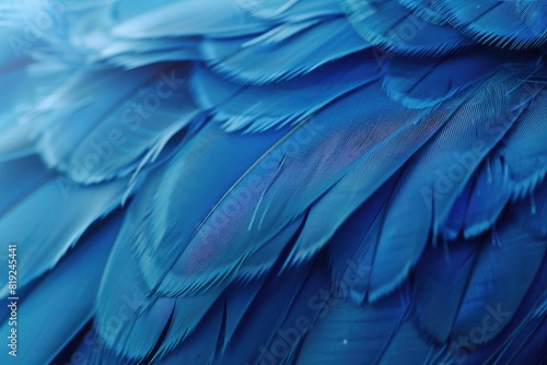 Blue Soft Background. Soft Feather Texture Design with Blue Bird's Feathers © Serhii