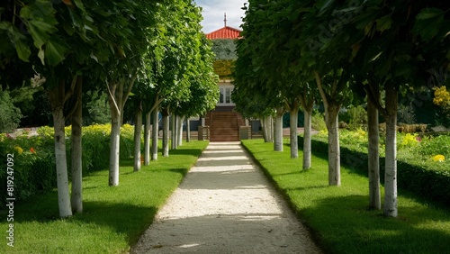 Jardim com árvores 