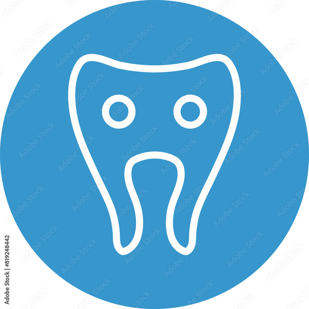 emoji tooth eye Flat Icon Design