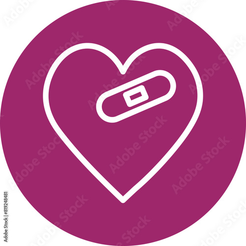 emoji Injured Heart Flat Icon Design