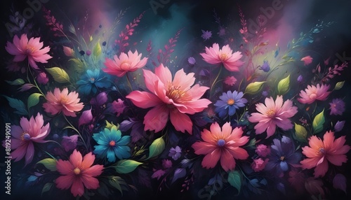 Breathtaking abstract floral artwork featuring,Captivating beauty. © Innovation Studio