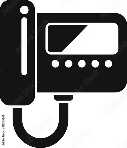 Vector illustration of a sleek black intercom system, perfect for security and communication themes