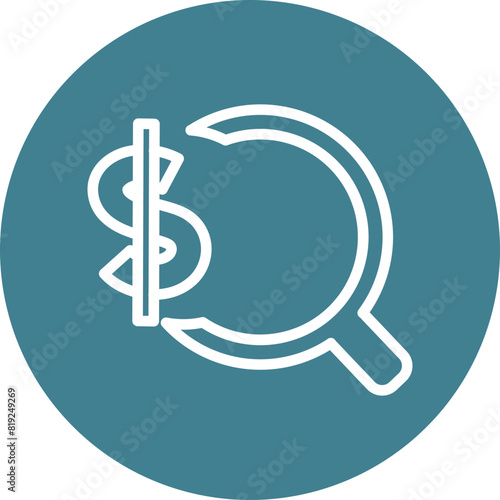 Paid Search Line White Circles Multi Colors Icon Design