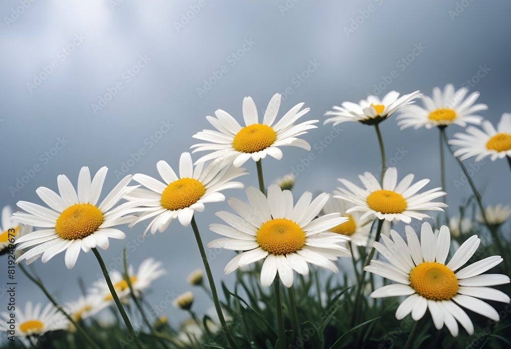 Fototapeta premium Daisies flower closeup Realistic Light understand sun light significantly summer season flower concept