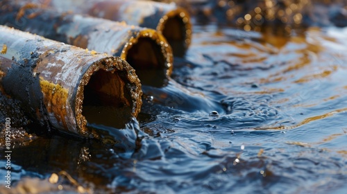 Wallpaper Mural Oil leak on an oil pipeline. Environmental pollution Torontodigital.ca