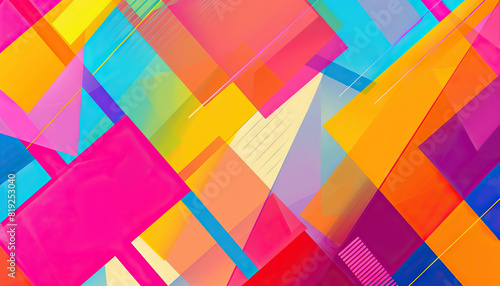 Colorful Abstract Background with Geometric Shapes - Add a modern touch to your designs with this colorful abstract background featuring geometric shapes, perfect for contemporary or artistic projects