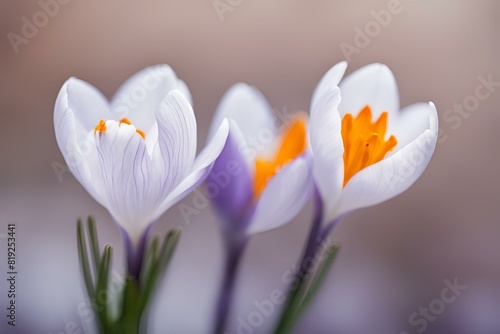 A close-up photo of a purple crocus with blurred background