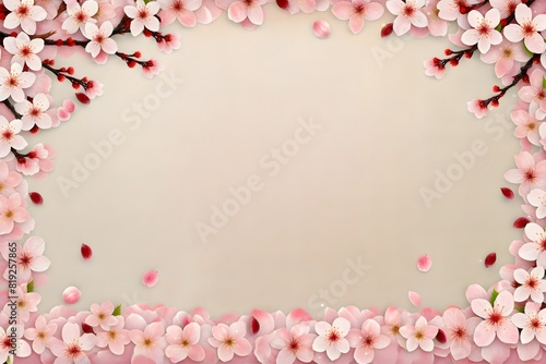 Desktop background, cherry blossoms, Japanese cherry branch, pink sakura on a pink background. © Ivan Сhalk
