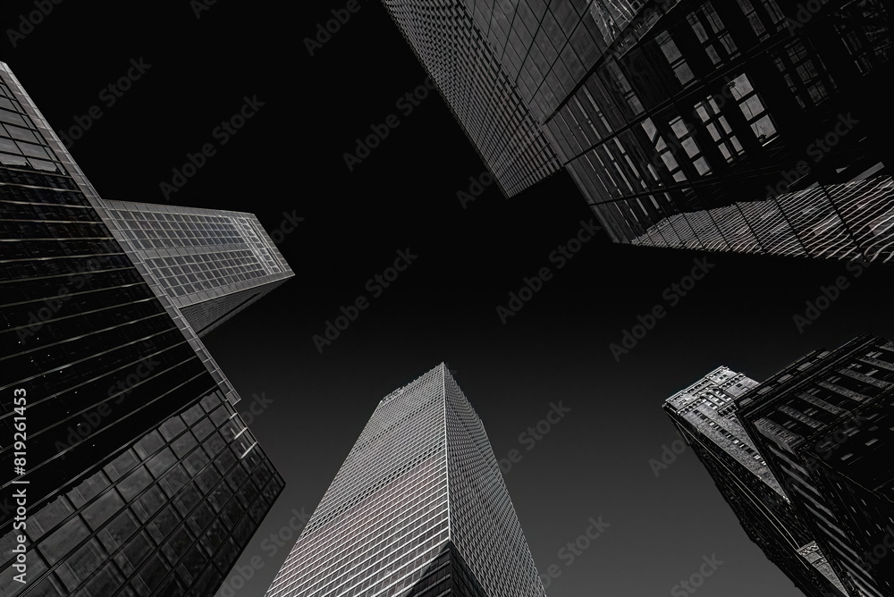 Fototapeta premium Manhattan skyline on B&W
