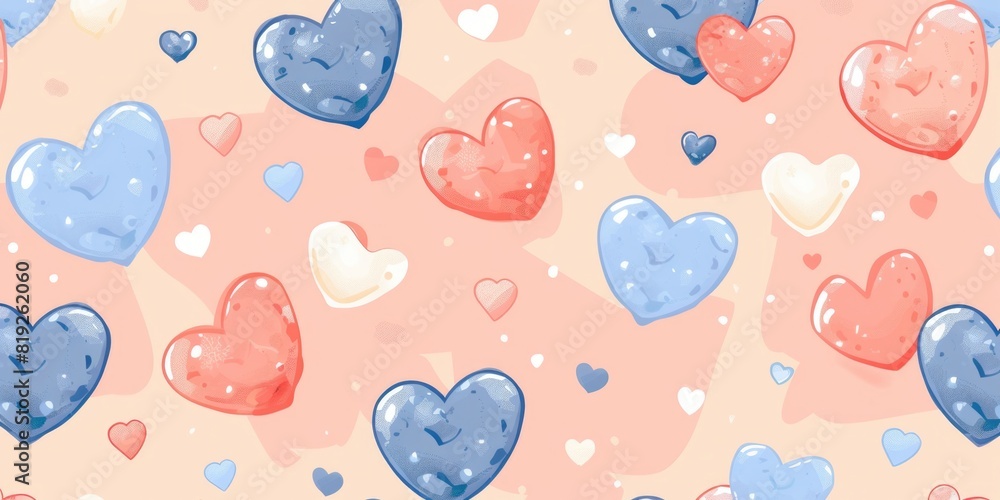 Pastel Valentine's Day Hearts Seamless Pattern Pastel Valentine's Day Hearts Seamless Pattern