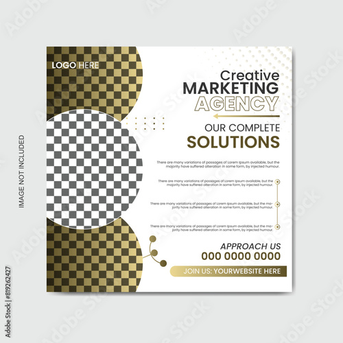 Digital marketing social media post template. Vector business social media post.
