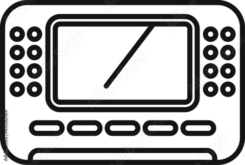 Simplified line art of a graphic drawing tablet, ideal for digital illustration and design icons