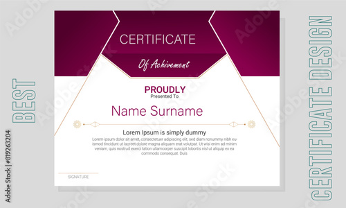Free vector flat certificate template, Vector gradient coloured elegant certificate