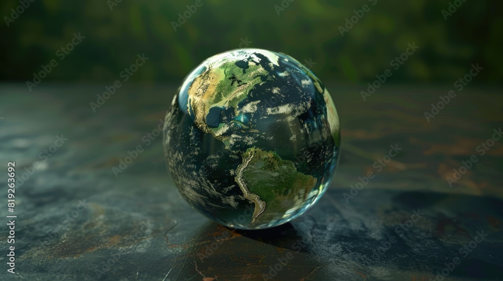 Globe Concept. Care for Nature and Earth: Eco-Friendly Environment with Glass Globe Globe Concept. Care for Nature and Earth: Eco-Friendly Environment with Glass Globe