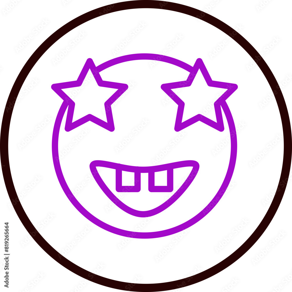 emoji Star eyes with Teeth Flat Icon Design emoji Star eyes with Teeth Flat Icon Design