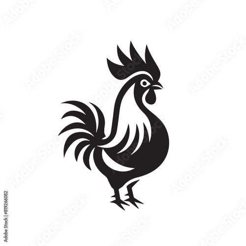 Rooster in cartoon, doodle style. Image for t-shirt, web, mobile apps and ui. Isolated 2d vector illustration in logo, icon, sketch style, Eps 10. AI Generative
