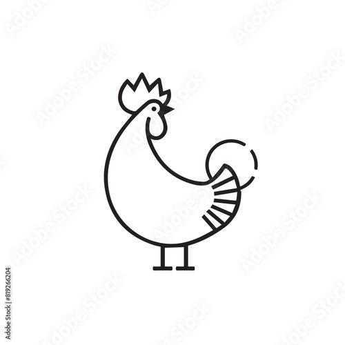 Rooster in cartoon, doodle style. Image for t-shirt, web, mobile apps and ui. Isolated 2d vector illustration in logo, icon, sketch style, Eps 10. AI Generative