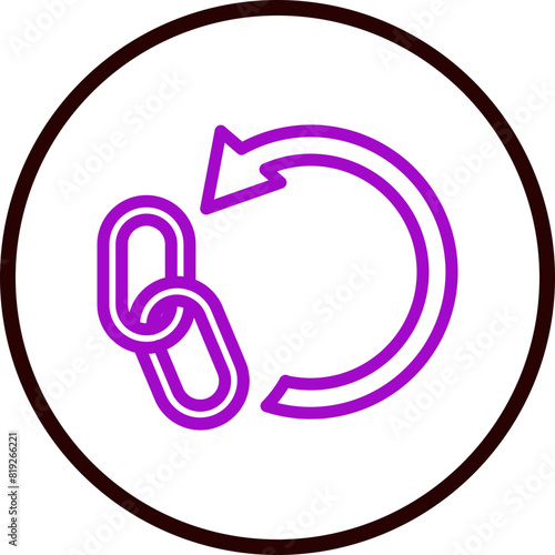 Backlinks Line White Circle Red Icon Design