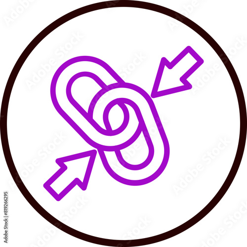 Internal Linking Line White Circle Red Icon Design