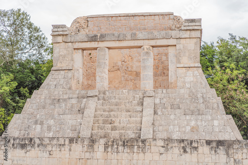 Old pyramid and temple of the castle of the Mayan architecture known as Chichen Itza these are the ruins of this ancient pre-columbian civilization and part of humanity