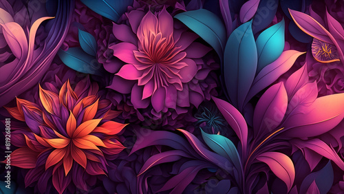 Abstract fantasy wallpaper with botanical flower special background design © Akash Ai7